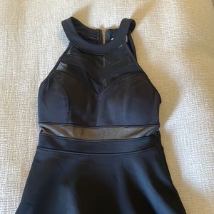 Black dress with nude lining detail